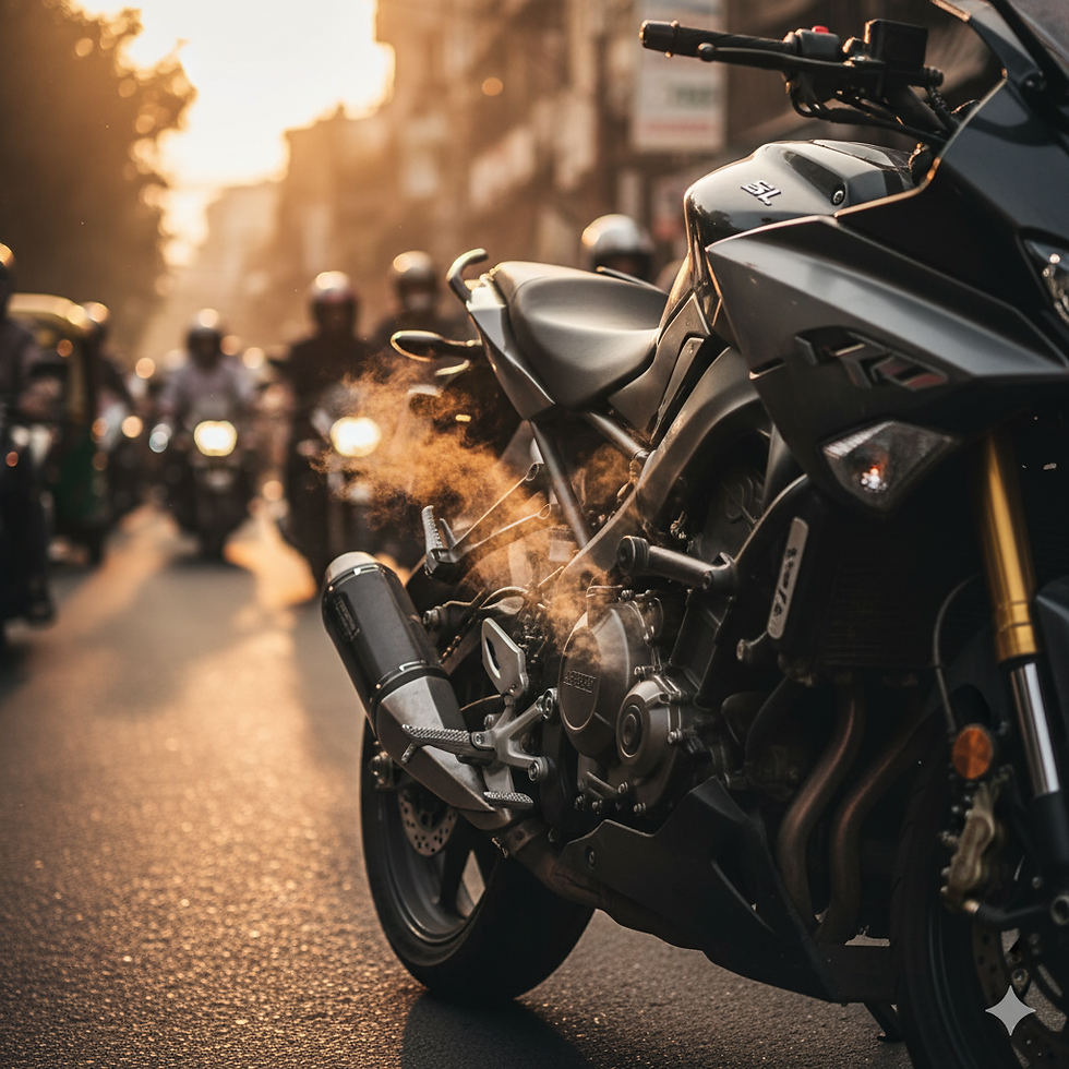 motorbike overheating in traffic
