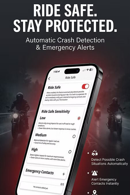 motorcycle crash detection app