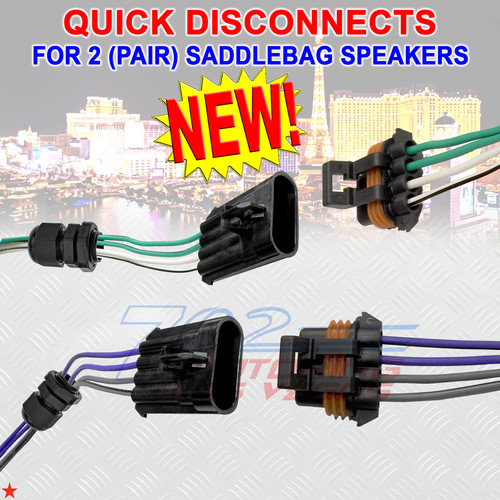 QUICK DISCONNECT FOR 2 SPEAKERS IN A HARLEYDAVIDSON SADDLEBAG