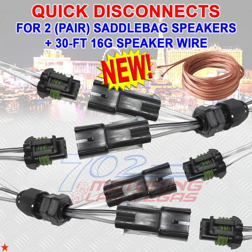 QUICK DISCONNECT FOR 2 SPEAKERS IN A HARLEYDAVIDSON SADDLEBAG + 30