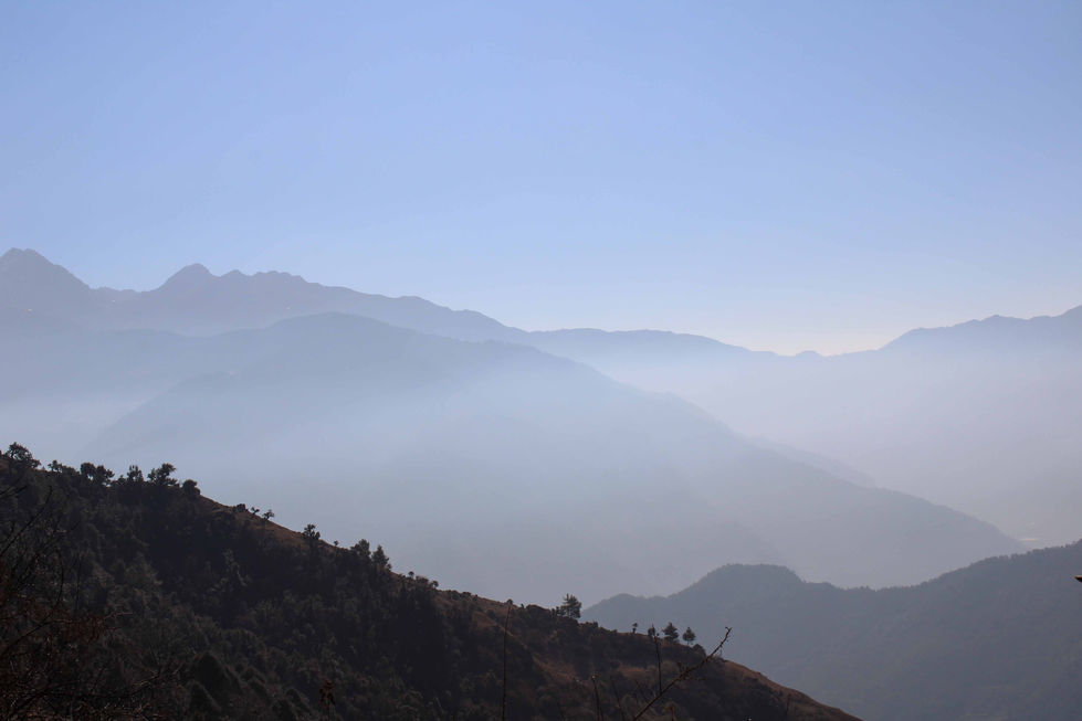 Rolling hills in the Himalayas.