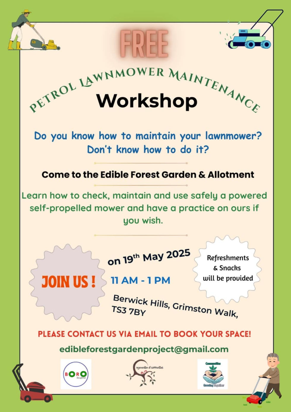 Petrol Lawnmower Maintenance Workshop