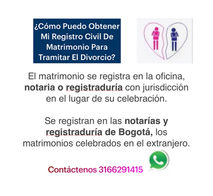 ¿Cómo Puedo Obtener Mi Registro Civil De Matrimonio Para Tramitar El Divorcio?