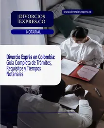 Abogado especialista gestionando trámite de divorcio exprés por mutuo acuerdo ante notaría en Colombia