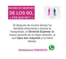 DIVORCIO DESPUES DE LOS 60, ► POR QUE NO ? ◄