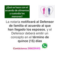 ¿Qué se hace con el acuerdo de alimentos y custodia los menores?