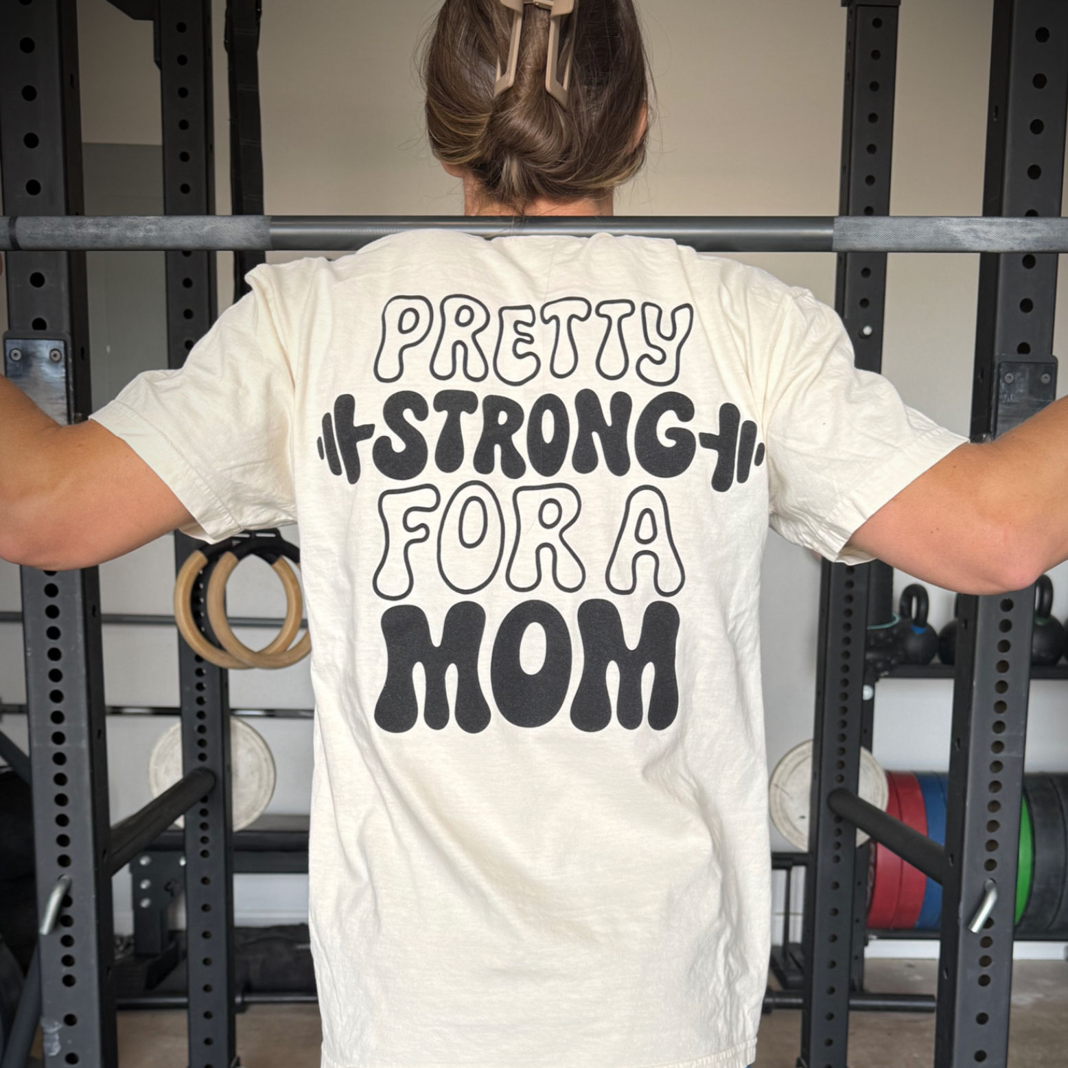Pretty Strong For A Mom T-Shirt - Cream