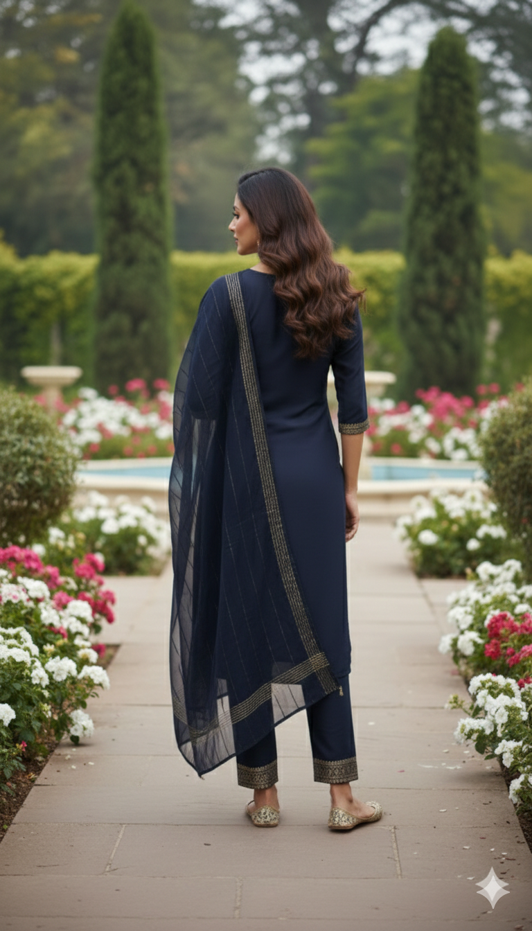 Thumbnail: Blue Women's kurta set with dupatta 