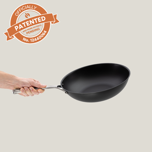 Strata Cookware 12.5” Nitrided Carbon Clad® 3-Ply Carbon Steel Wok | Strata Cookware