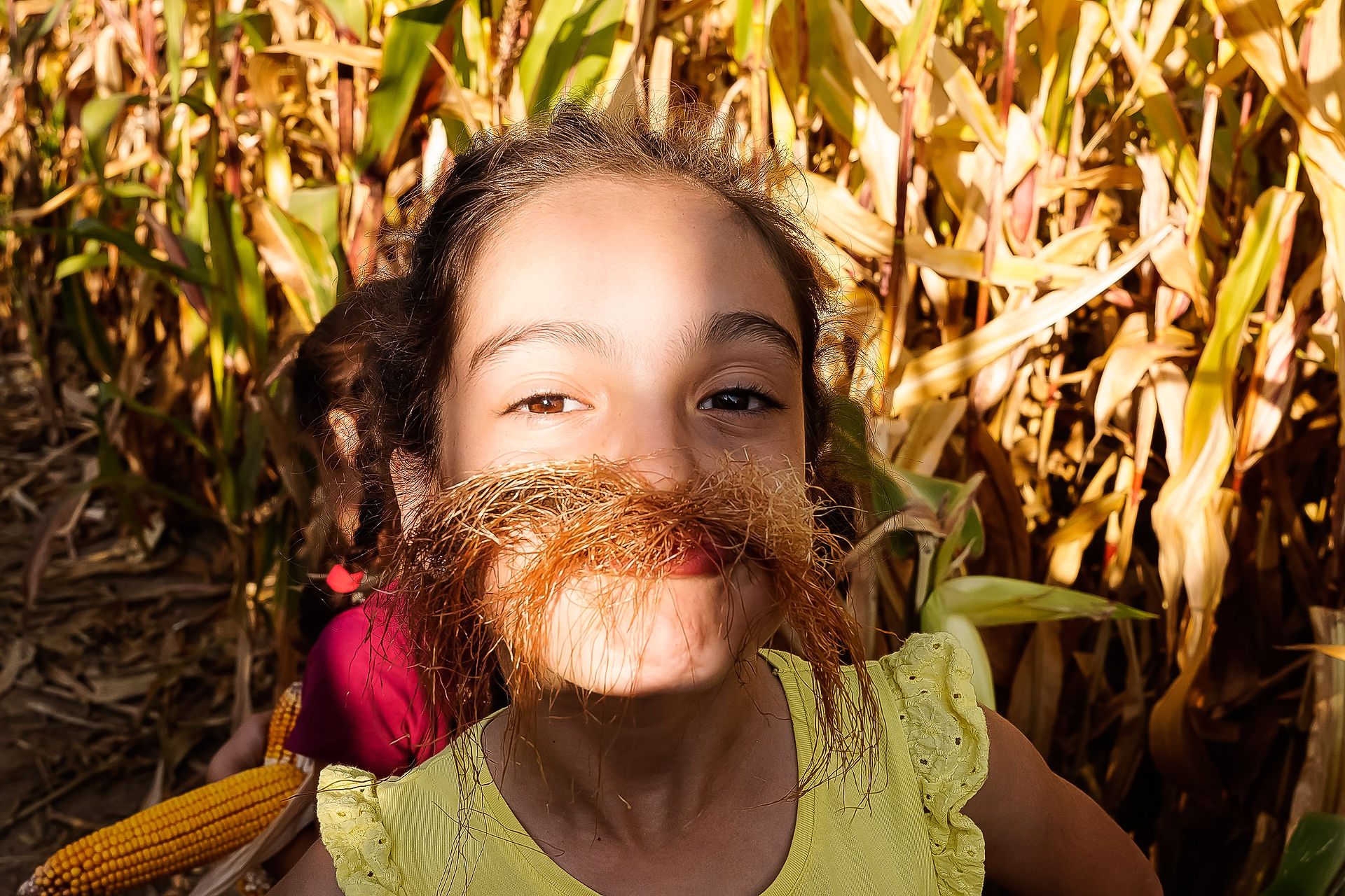 Kids enjoying corn maze