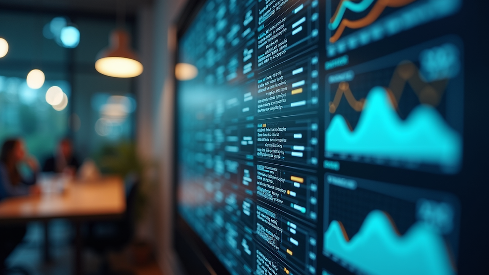 Plano cercano de una pantalla con gráficos y datos de análisis de marketing digital