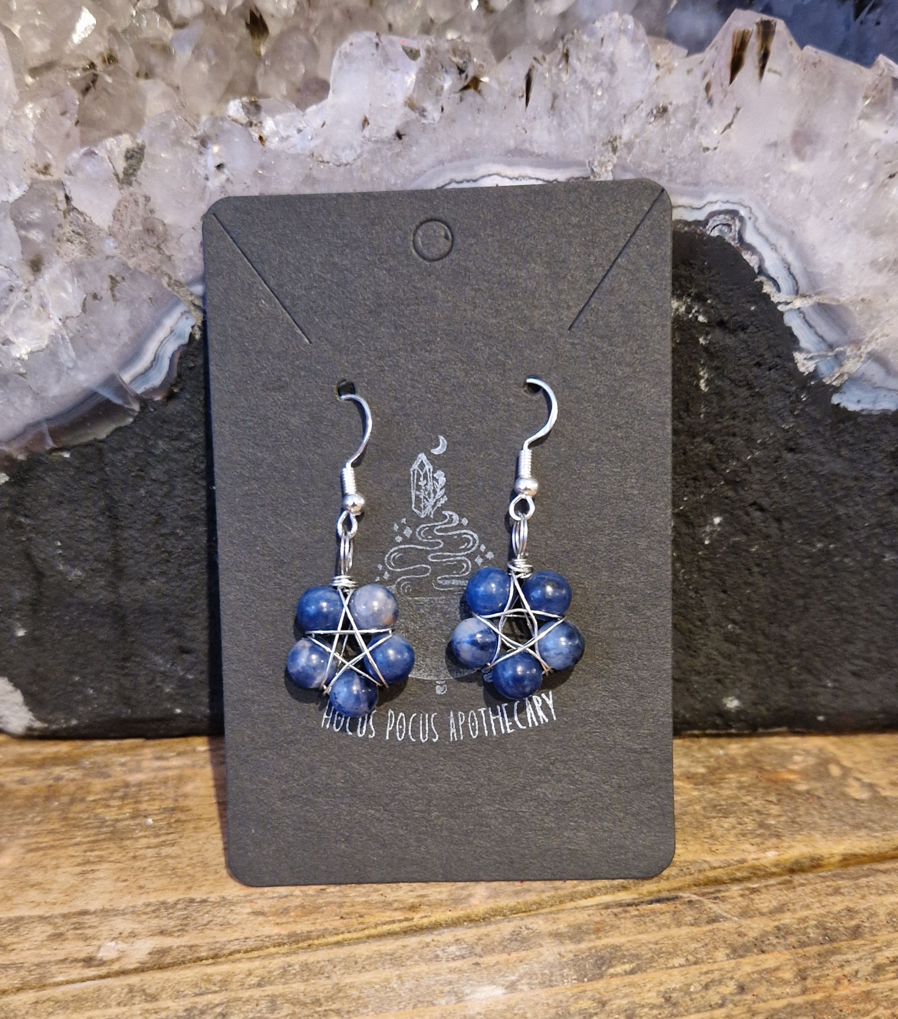 Sodalite Pentagram Earrings 