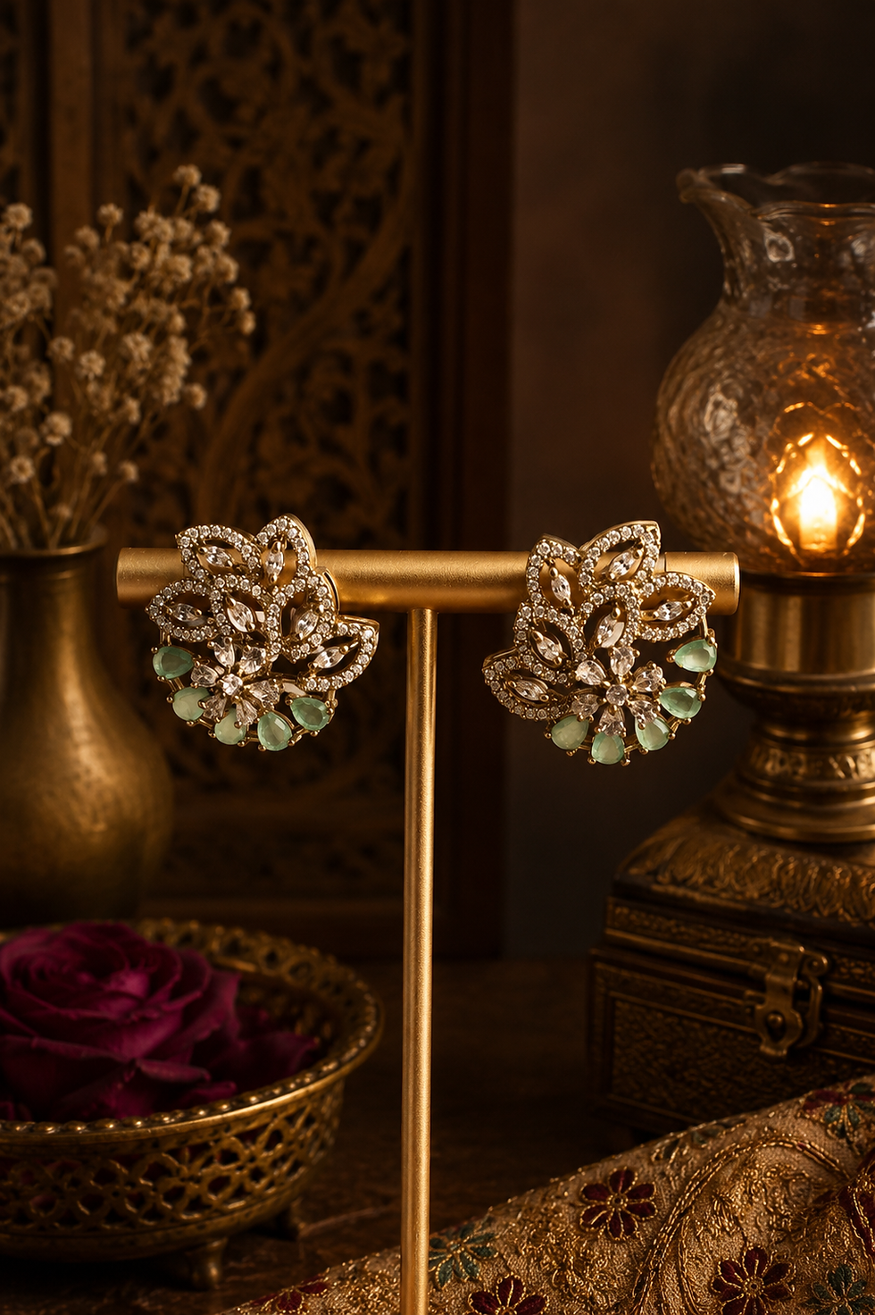 Thumbnail: Mehraab Gul Studs - Panna Mist