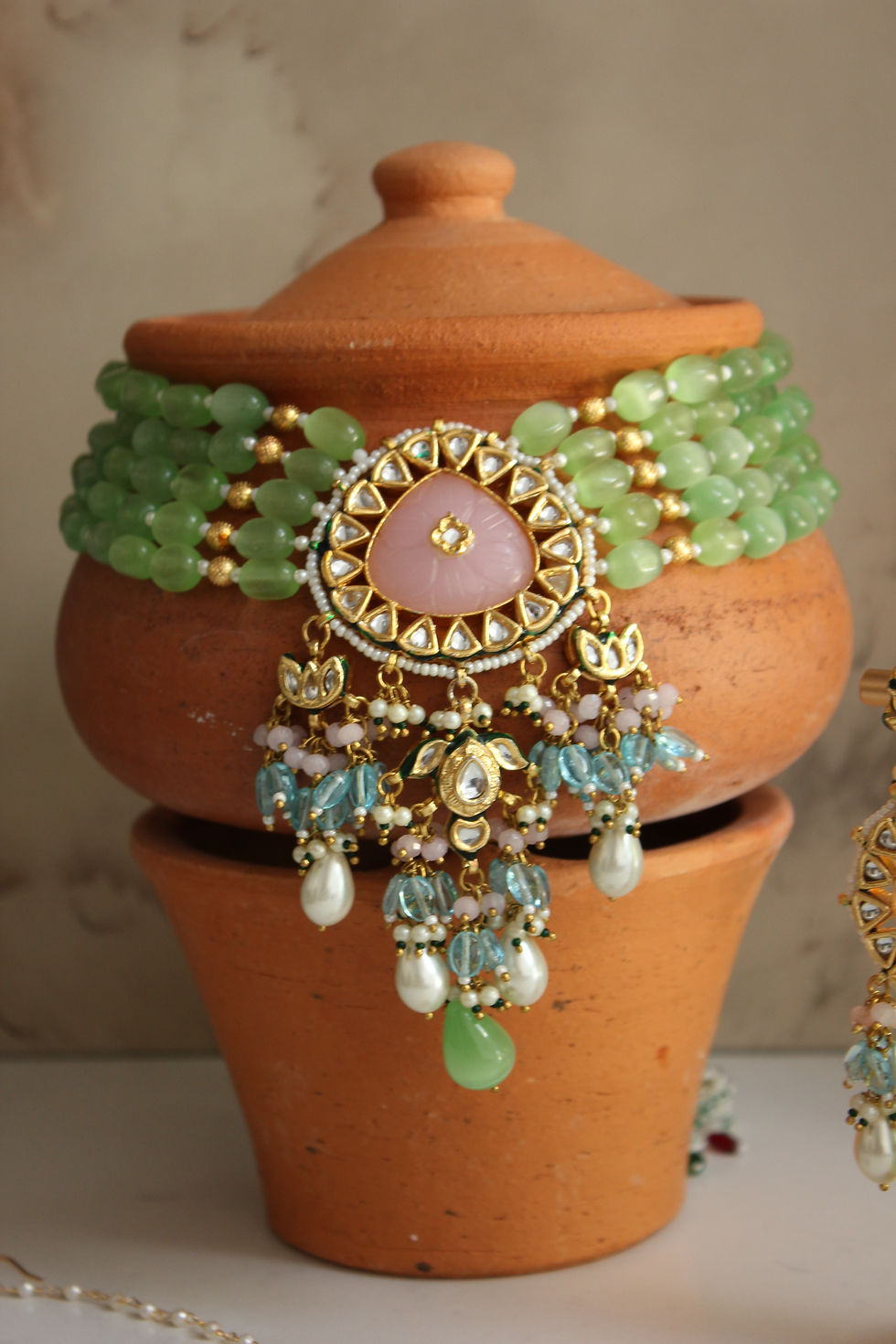 Thumbnail: Rajvanshi Raas Necklace Set - Mor Bagh