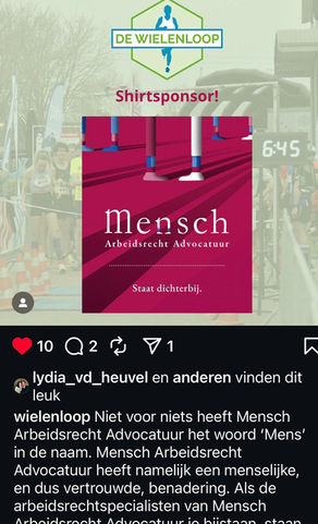 Mensch Arbeidsrecht Advocatuur sponsor Wielenloop Rosmalen Den Bosch