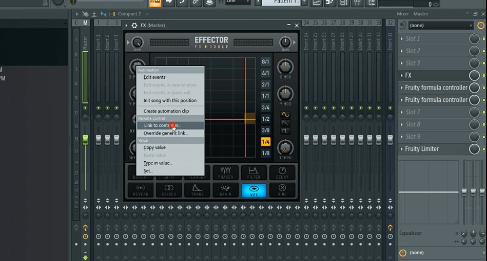 FL Studio Linking perameter