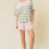 Thumbnail: Lt. Lime/Ivory Striped and Crochet Fishnet Mix Top
