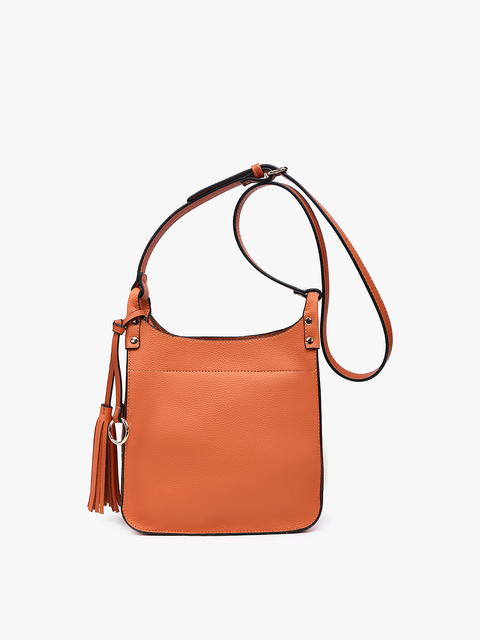 Lucinda Burnt Coral Square Crossbody w/ Tassels