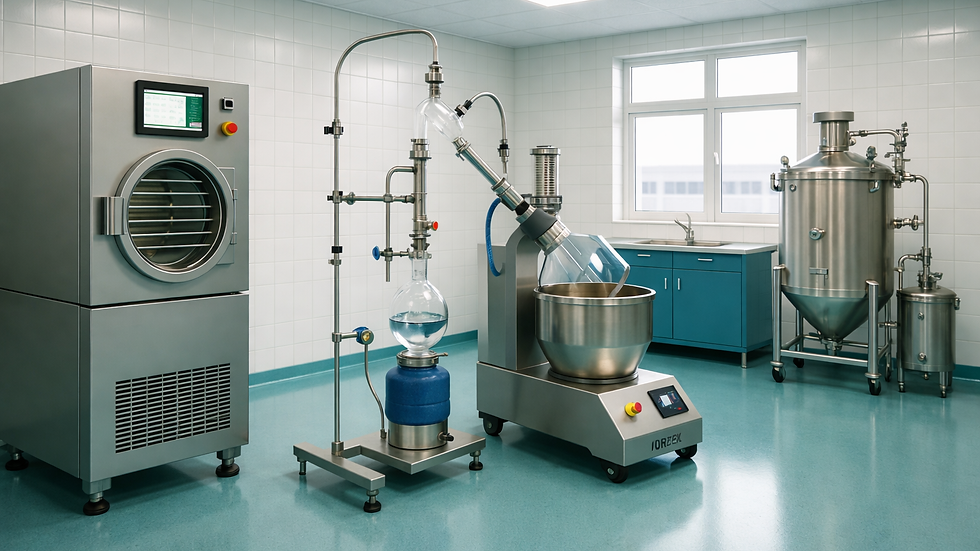 Eye-level view of automated pharmaceutical packaging line