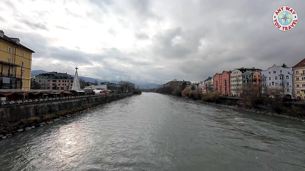 The Inn River in Innsbruck, Austria