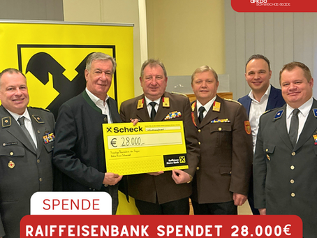 Raiffeisenbank Region Schwechat spendet 28.000 Euro an Blaulichtorganisationen