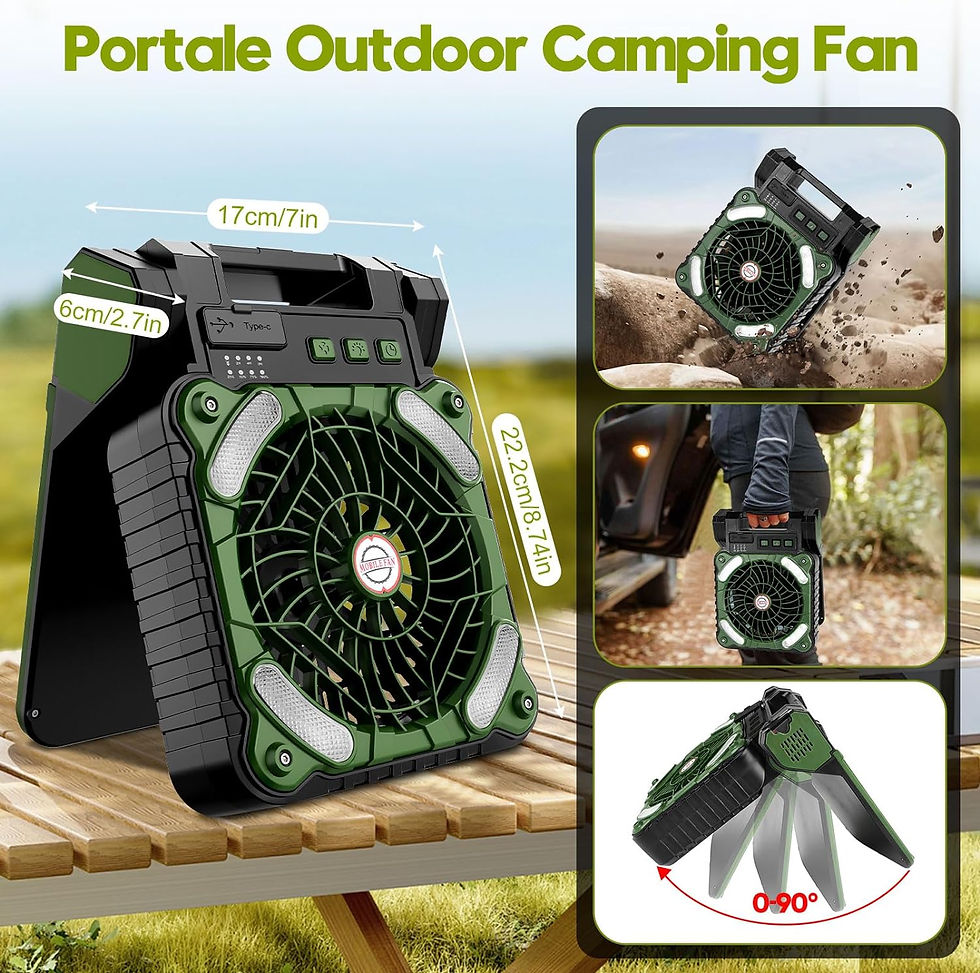 Miniatura: Ventilador Portatil USB solar embutido com luz - Verde