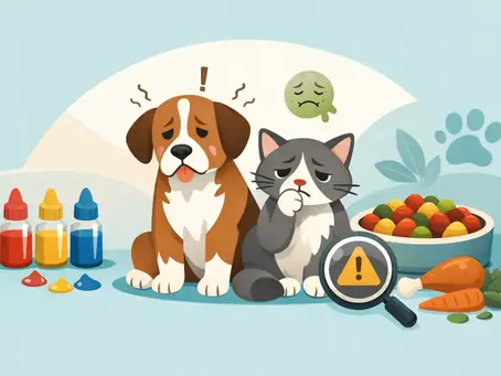 Corantes na alimentação pet: sintomas e cuidados