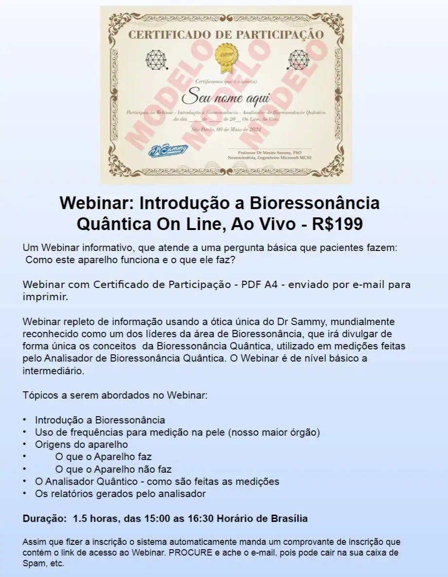 Miniatura: Dr Sammy Bio-Analisador Profissional Original + Webinar