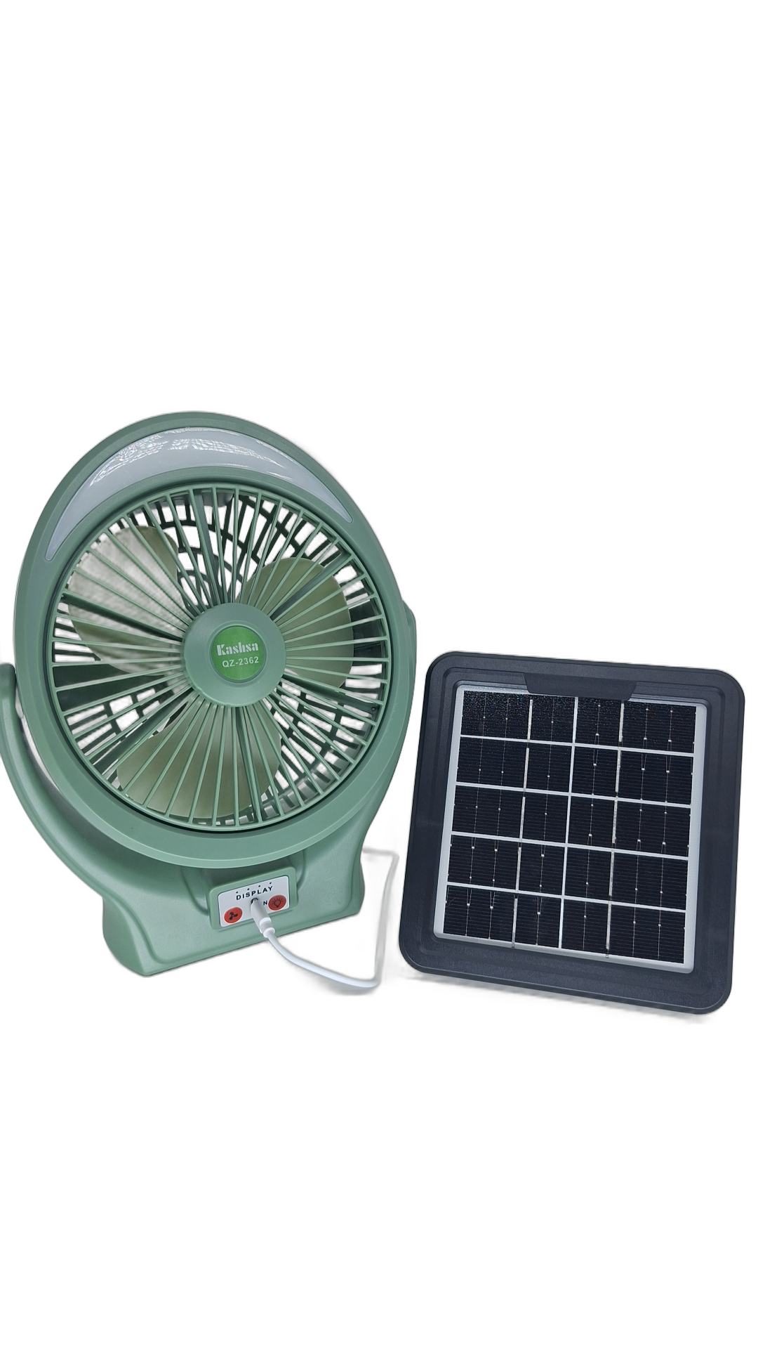 Ventilador Portatil USB com painel solar - VERDE