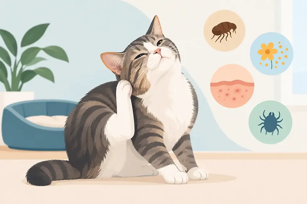 Coceira em gatos: quando investigar a causa