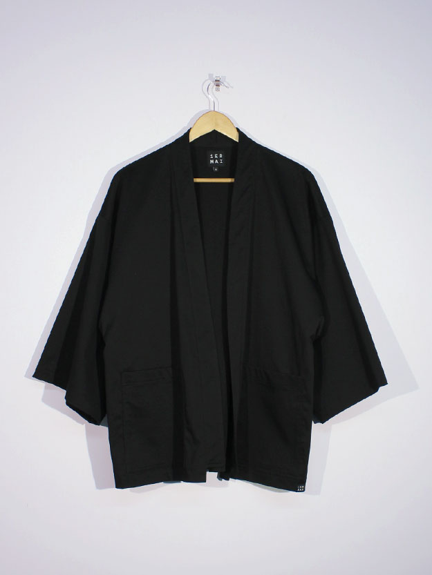 Kimono in Black Italian Twill