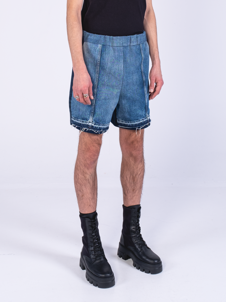 Thumbnail: Shorts in Blue Jeans Patchwork