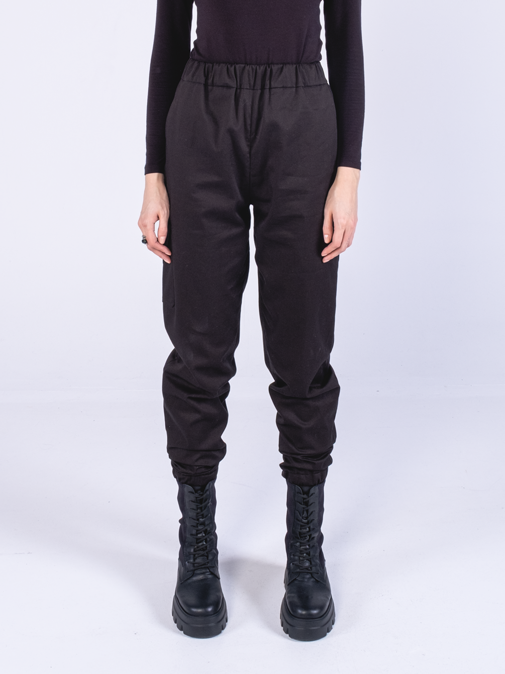Cargo Pants in Black Italian Twill