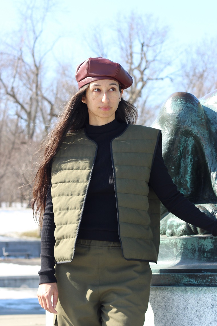 Leather Beret in Burgundy