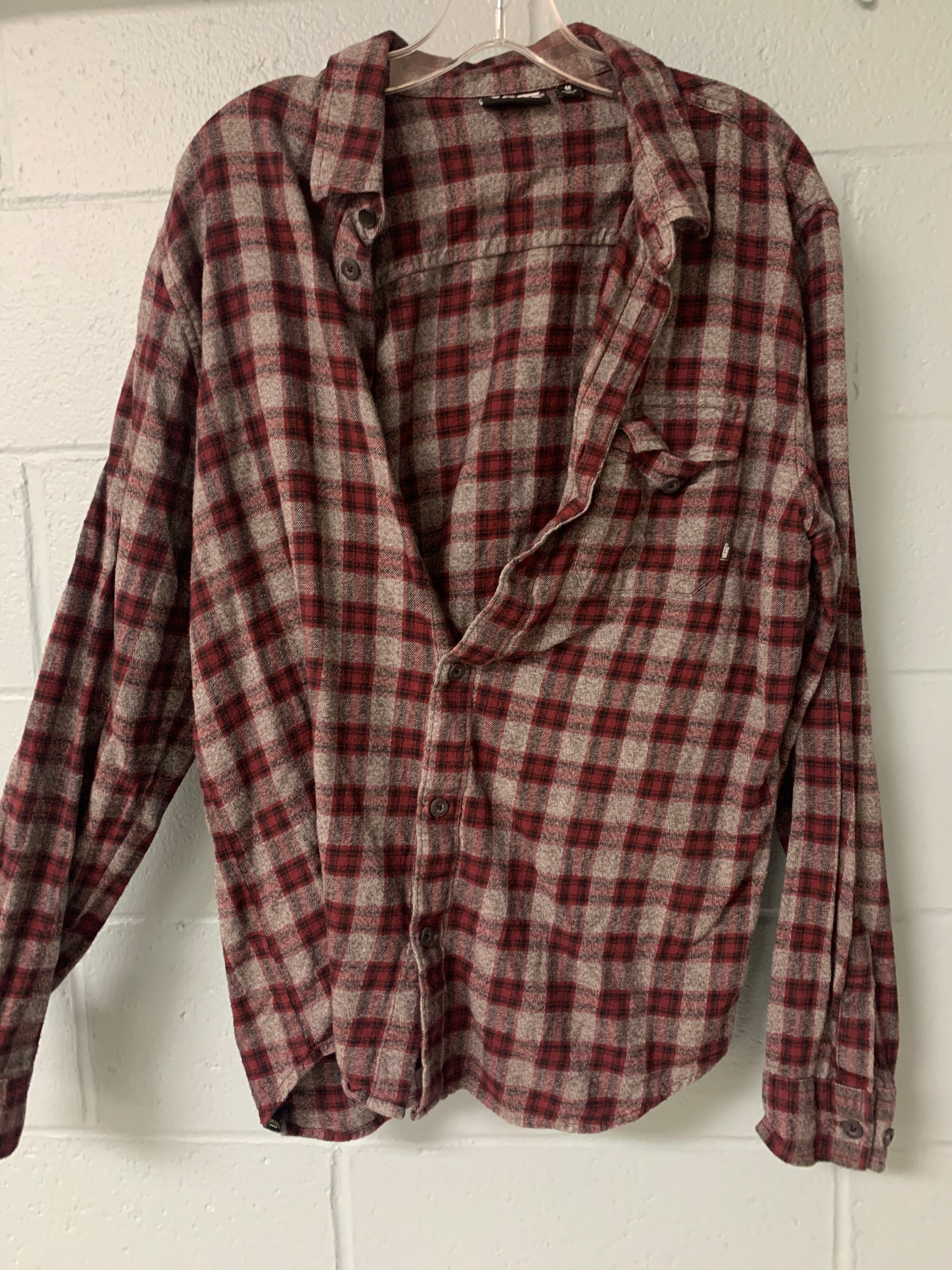 Red and Grey VANS Flannel Shirt (m)