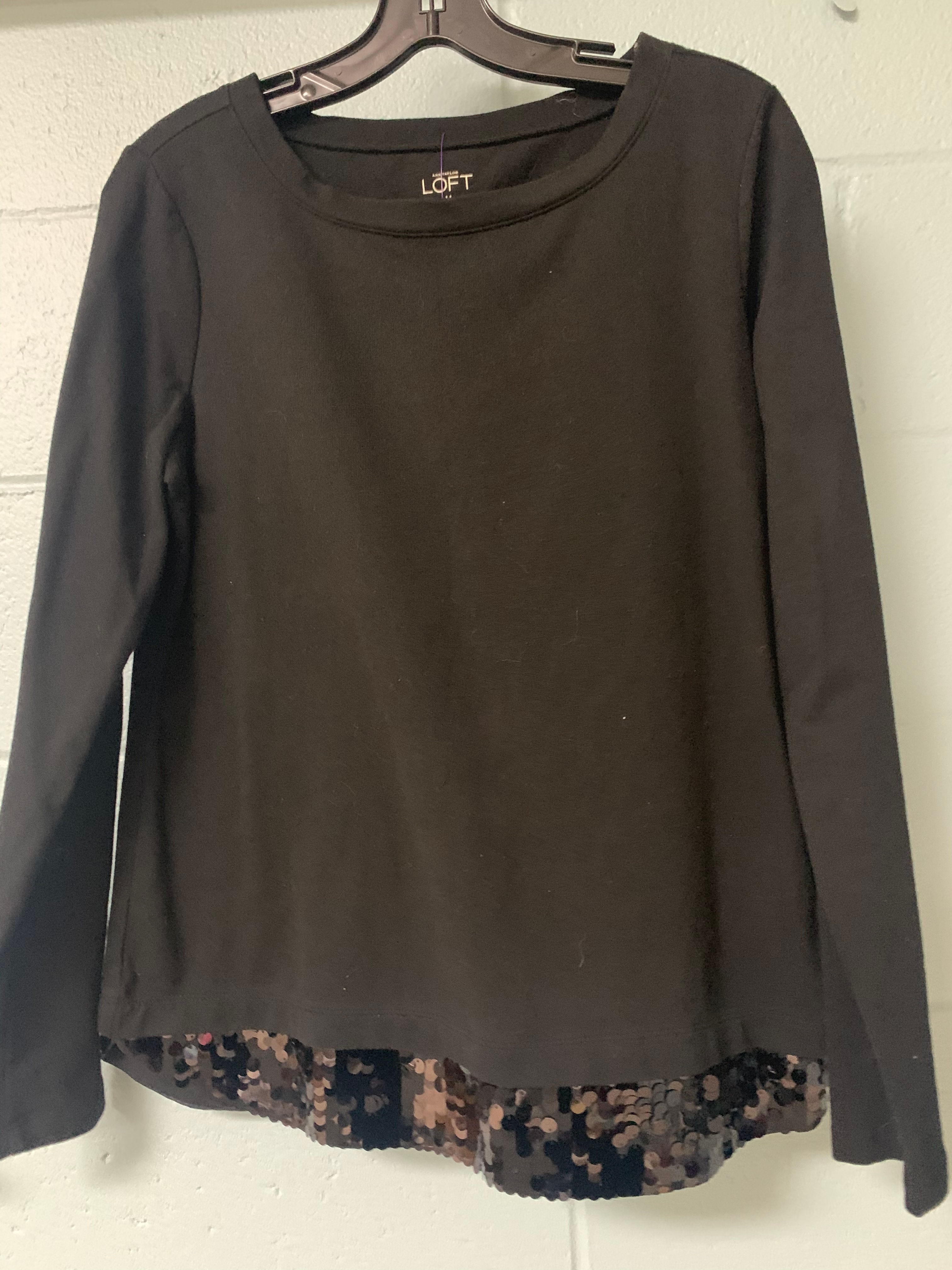 Black LOFT Sweatshirt with Sequined Details (m)