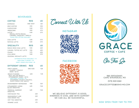 NEW and ORGANIZED Grace Coffee and Cafe Menu (October 2025)_To Go Menu Outside (PRINT)