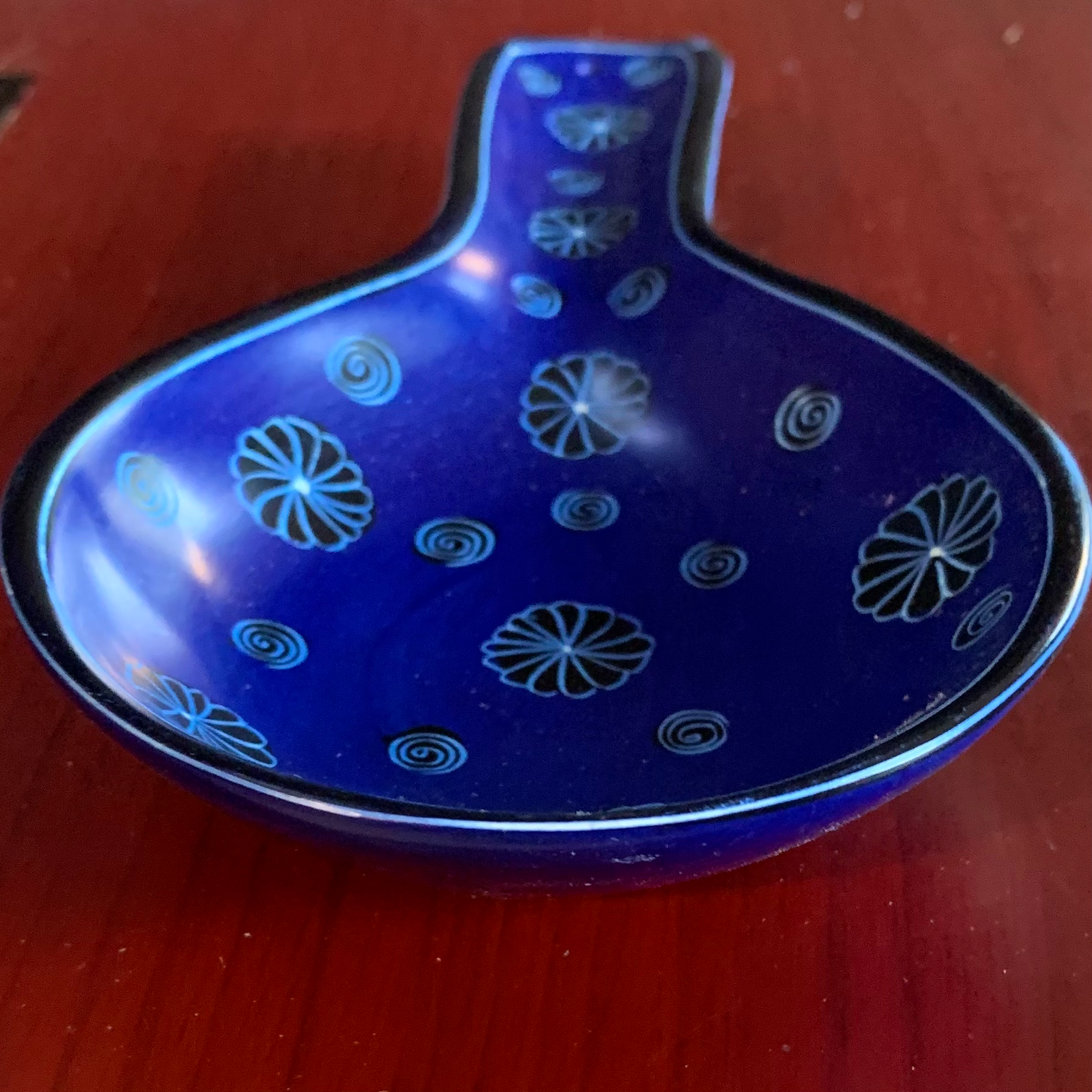 Handcarved Soapstone Spoon Rest Blue