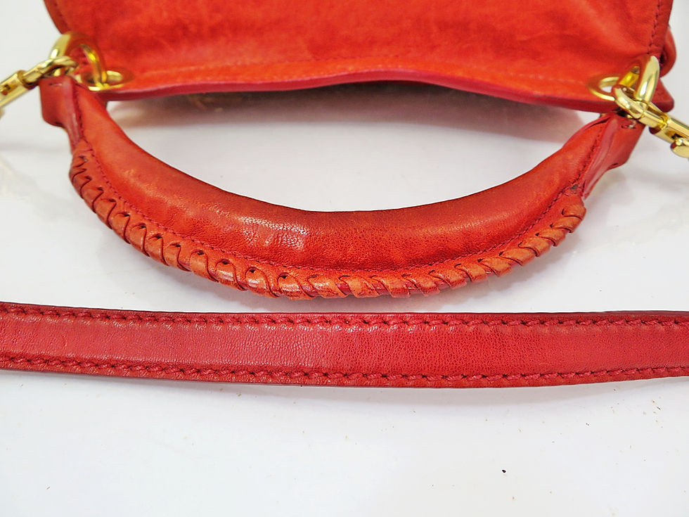 Thumbnail: Authentic MIU MIU Red Matelasse Leather 2 Way Hand Shoulder Bag Purse