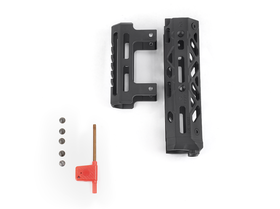KPYK CRC 1U007 Black Kit — Complete RPK handguard installation package including specialized mounting brackets and hardware.