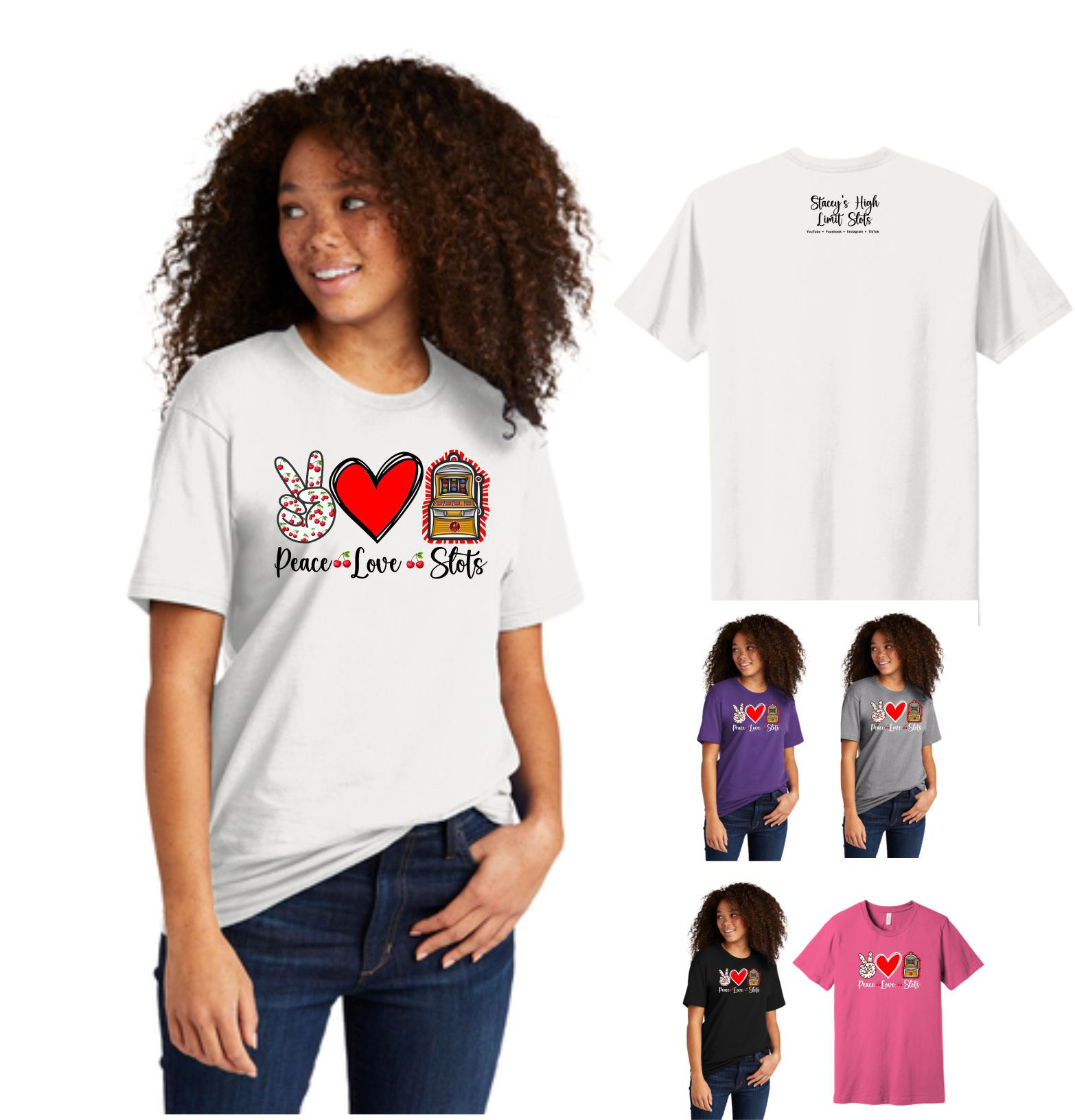 Peace/Love/Slots- Bella/Canvas Soft T-shirt Unisex *6 Colors Available*!