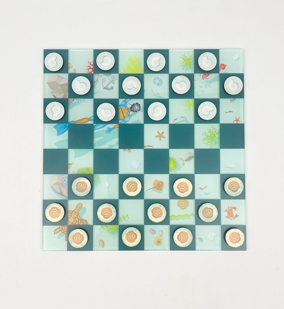 Thumbnail: Custom Checkerboard Game - Underwater