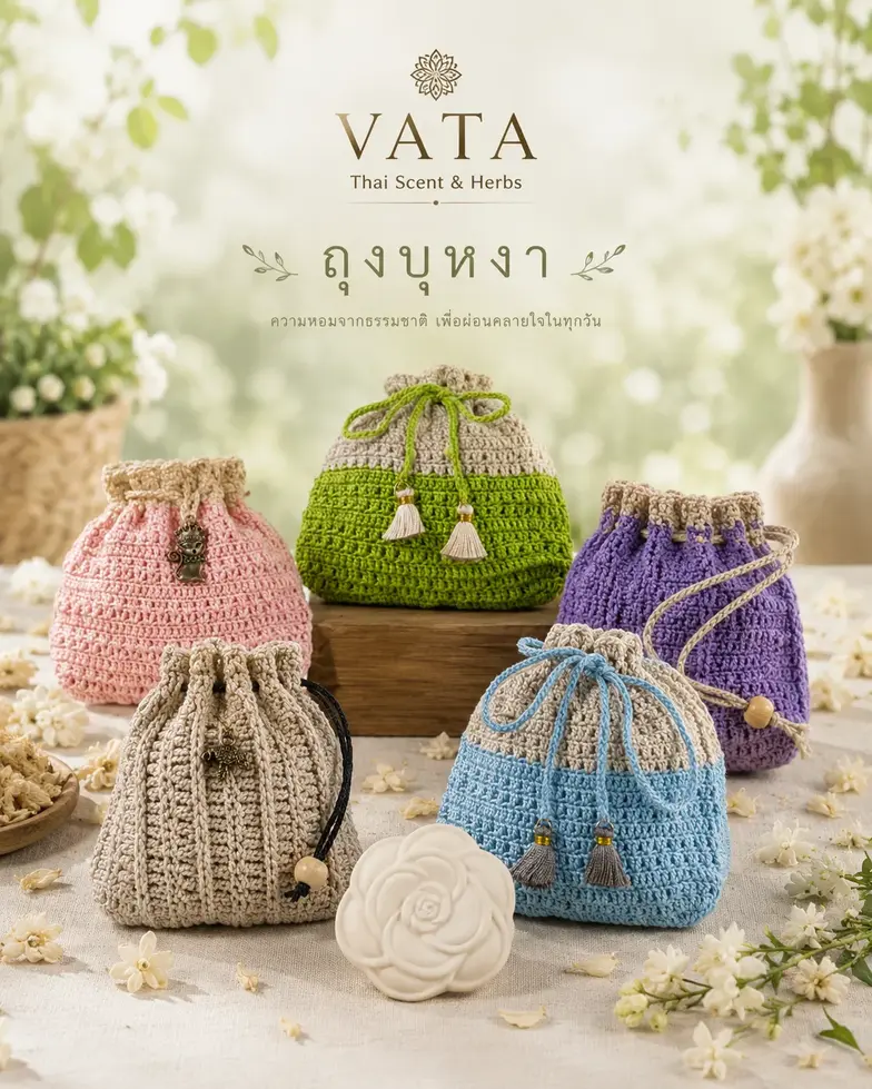 Stone Scent ถุงหอมโครเชต์แฮนด์เมด พร้อม Aroma Stone กระจายกลิ่น