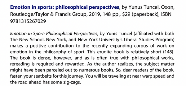 Emotion in Sports Reviews