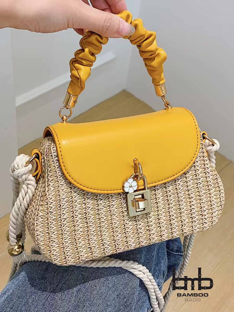 Μικρογραφία: Daphne Top Handle Straw Bag