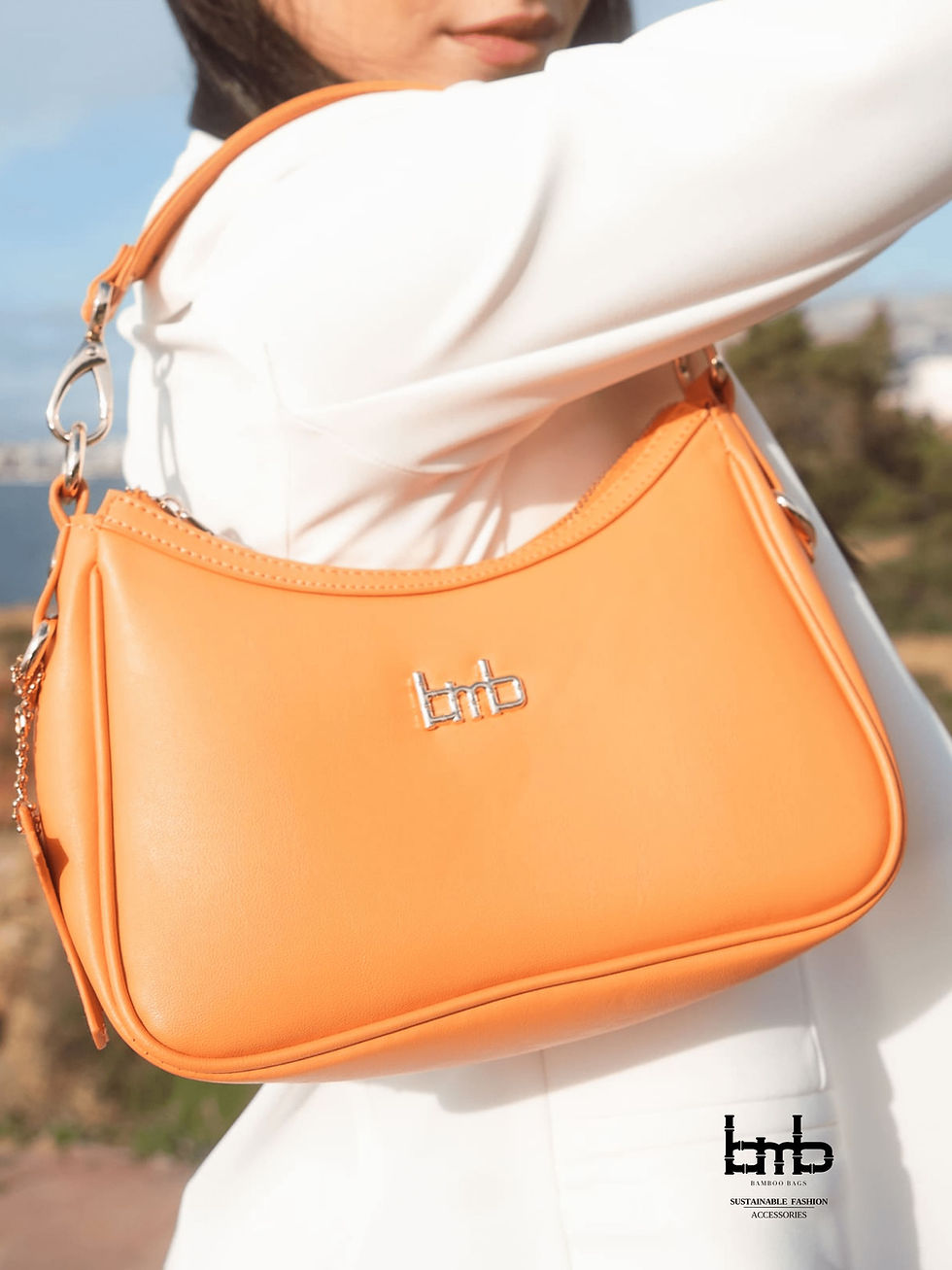 Thumbnail: MARLEN BAMBOO LEATHER SHOULDER BAG