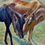 Thumbnail: Two Horses In Kamloops Ranch,  oil painting on canvas,  60 x 50 cm