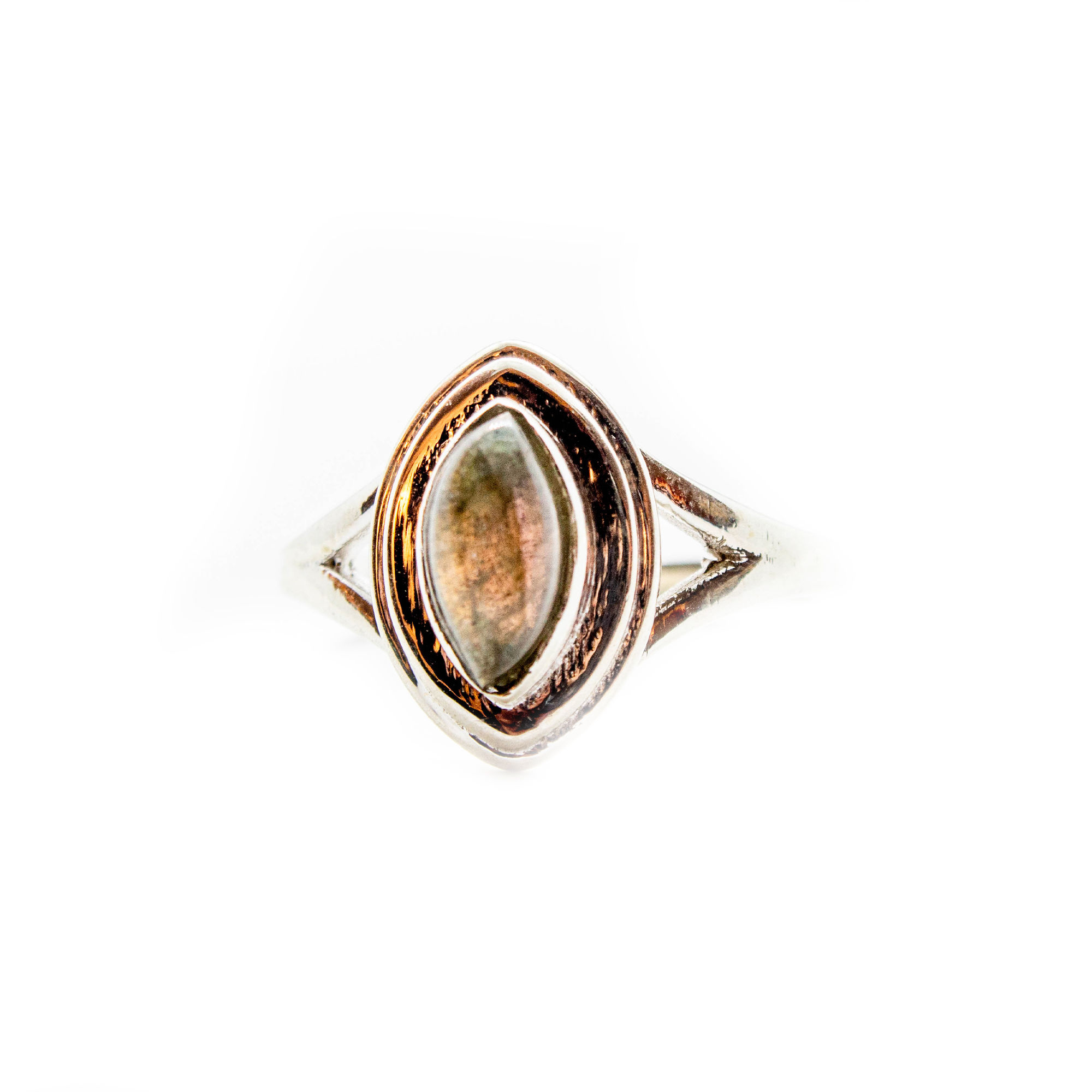 Sunset Labradorite Ring (Marquise)