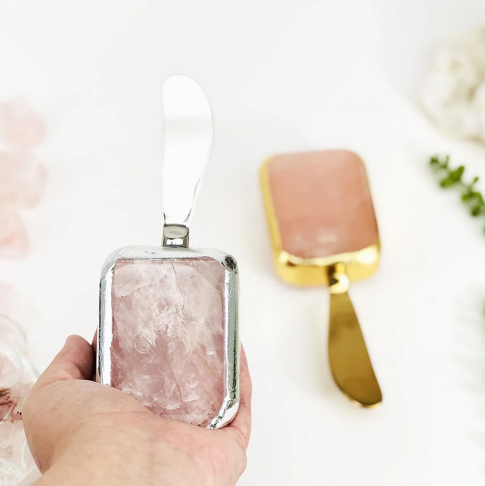 Thumbnail: Rose Quartz Butter Spreader - Butter Knife
