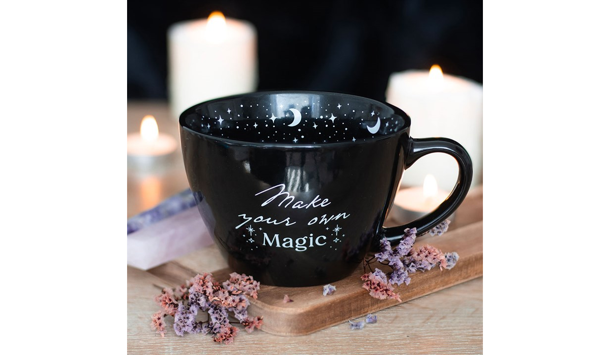 “Make Your Own Magic” Celestial Black Mug